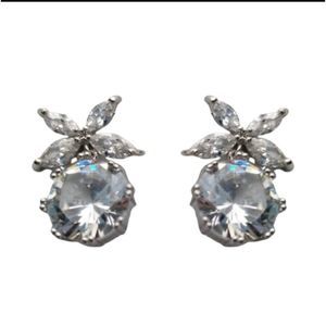 Cubic Zirconia Sterling Silver Stud Earrings